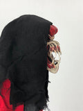 Predator, Red, Large Fanged Monster Mask With Attached Rotting Hood