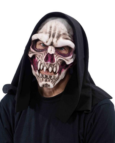 Dem Bones Skull Mask With Hood - UV Reactive